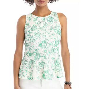 The Limited Green and White Lace Sleeveless Top Size M Great Condition Zip Back